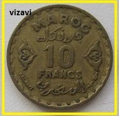 Лот: 16766229. Фото: 1. Марокко 10 франков 1952 (9). Африка