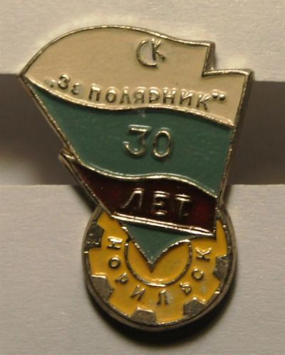 Лот: 3317456. Фото: 1. Значок.30 лет СК Заполярник.(349... Юбилейные