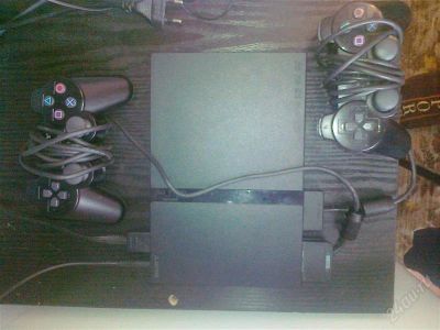 Лот: 1494078. Фото: 1. Sony Playstation 2 slim (чипованная... Игровые приставки, консоли