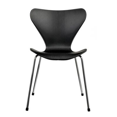 Лот: 21548240. Фото: 1. Стул Seven Style чёрный с хромированными... Столы, стулья, обеденные группы