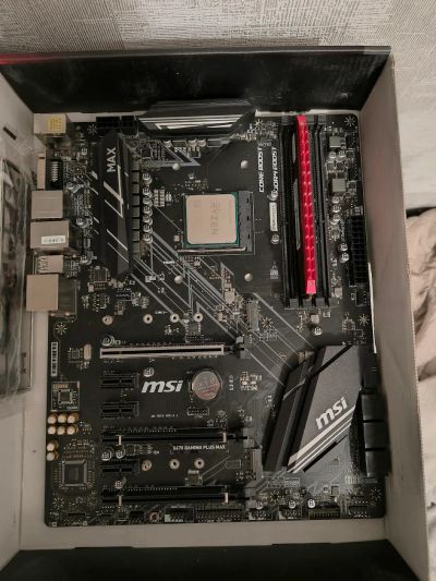 Лот: 25068928. Фото: 1. MSI X470 Gaming Plus Max + Ryzen... Материнские платы
