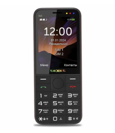 Лот: 25639179. Фото: 1. Сотовый Texet TM-315 черный-красный... Кнопочные мобильные телефоны