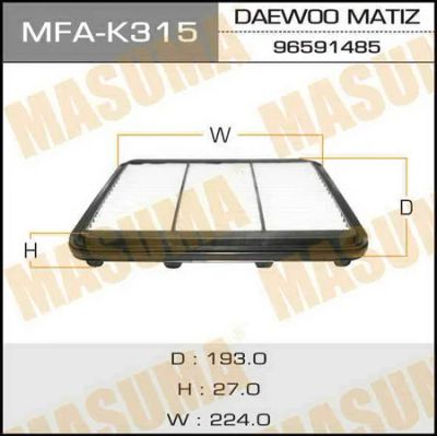 Лот: 18593803. Фото: 1. Воздушный фильтр masuma chevrolet... Расходные материалы