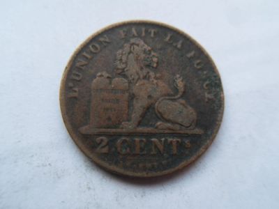 Лот: 10868495. Фото: 1. Бельгия 2 сантима 1909 Надпись... Европа