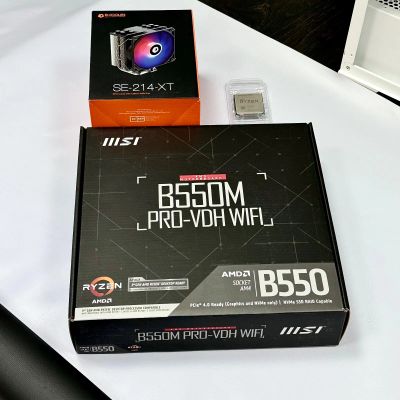 Лот: 21379827. Фото: 1. NEW AMD Ryzen 7 5700X + MSI B550M... Комплекты запчастей