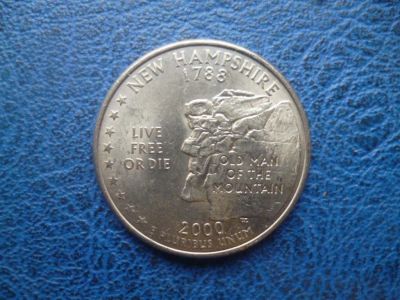 Лот: 11299336. Фото: 1. 25 центов 2000 года Штат Нью-Гэмпшир... Америка