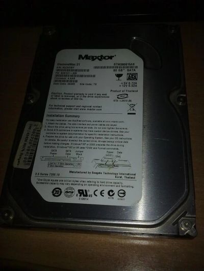 Лот: 3181121. Фото: 1. Винт Maxtor SATA STM380815AS 80... Жёсткие диски (HDD)