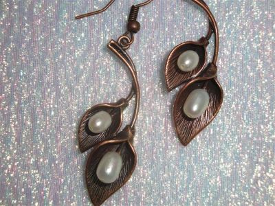 Лот: 1548730. Фото: 1. Серьги ручной сборки "Бронзовая... Серьги, каффы