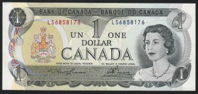 Лот: 11542589. Фото: 1. Канада банкнота 1 доллар 1973... Америка