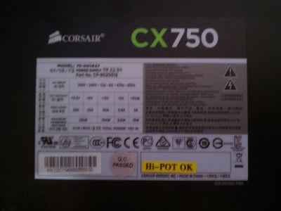 Лот: 4079960. Фото: 1. Блок питания Corsair CX 750ВТ. Корпуса, блоки питания