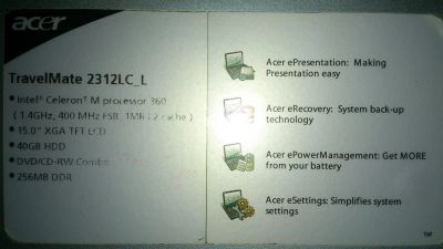 Лот: 4755366. Фото: 1. Ноутбук Acer TravelMate 2312LC-L... Ноутбуки