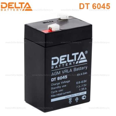 Лот: 11707827. Фото: 1. аккумулятор delta DT 6045 6V 4... Аккумуляторы