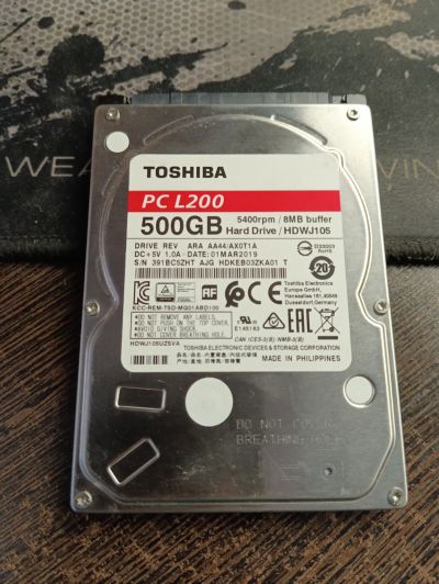 Лот: 23362100. Фото: 1. Жёсткий диск от ноутбука Toshiba... Жёсткие диски (HDD)