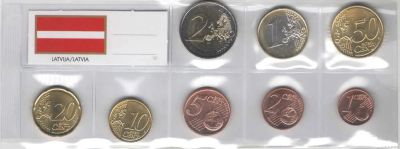 Лот: 7181634. Фото: 1. Набор монет Евро Латвия 2014 год. Наборы монет