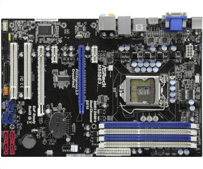 Лот: 8726149. Фото: 1. Asrock H55DE3 (LGA1156, 4xDDR3... Материнские платы