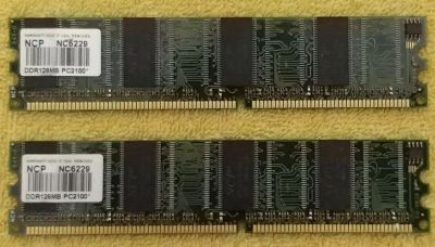 Лот: 24905070. Фото: 1. DDR1 NCP - 128MB x 2. Оперативная память