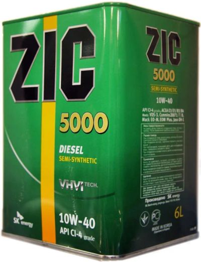 Лот: 4759345. Фото: 1. ZIC 5000 10w40 CI-4, 6л п/с дизель. Масла, жидкости