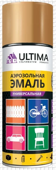 Лот: 16251686. Фото: 1. Краска-спрей Ultima, 044 латунь... Краски, лаки, растворитель