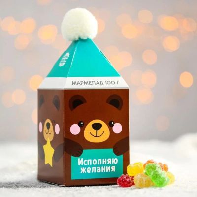 Лот: 16913452. Фото: 1. Новогодний мармелад в шапочке... Подарки на Новый год