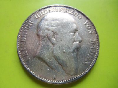 Лот: 4130152. Фото: 1. 5 марок 1903 г. G Баден,Германия... Германия и Австрия