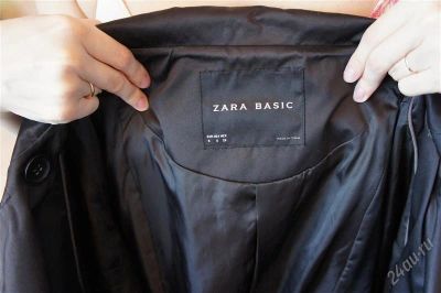 Лот: 2521907. Фото: 1. Плащ ZARA размер S черный классический... Верхняя одежда