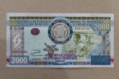 Лот: 25800466. Фото: 1. Бурунди 2000 франков 2008 года... Африка