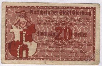 Лот: 1420266. Фото: 1. Австрия. Нотгельд. 20 геллер 1919г... Германия и Австрия