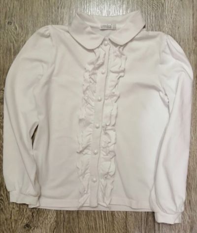 Лот: 13676529. Фото: 1. Блузка белая для девочки Umka... Рубашки, блузки, водолазки