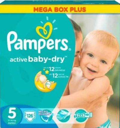 Лот: 6026878. Фото: 1. Pampers Active Baby-Dry 5 (11-18кг... Детская гигиена