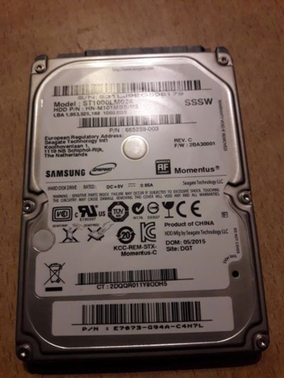 Лот: 10985377. Фото: 1. Samsung momentus st1000lm024 1Tb. Жёсткие диски (HDD)