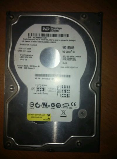 Лот: 4640627. Фото: 1. жесткий диск Western Digital 1600JB... Жёсткие диски (HDD)