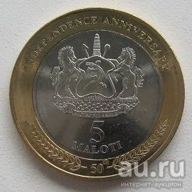 Лот: 13798785. Фото: 1. Лесото 5 малоти 2016. 50 лет Независимости... Африка