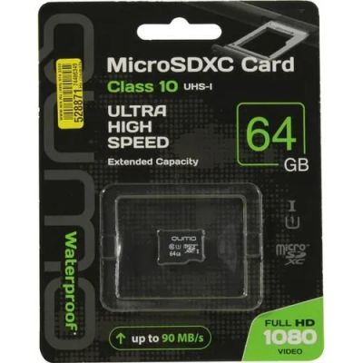 Лот: 24948955. Фото: 1. Карта памяти MicroSDXC 64Gb Qumo... Карты памяти