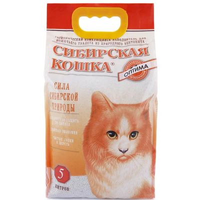 Лот: 19100967. Фото: 1. Сибирская кошка "Оптима" 5л, комкующийся. Миски, лотки, наполнители