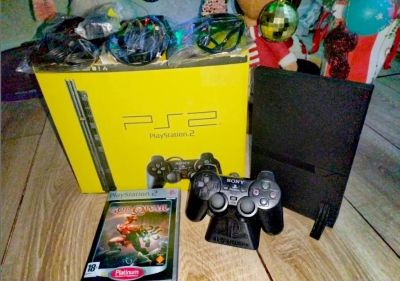 Лот: 24878639. Фото: 1. Sony Playstation 2 Slim (PS2/Лицензия... Игровые приставки, консоли
