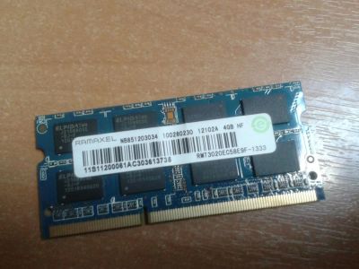 Лот: 4910297. Фото: 1. Ramaxel 4GB PC3-10600 SO-DIMM... Оперативная память