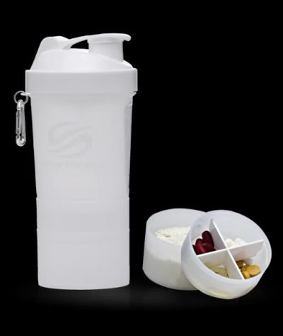 Лот: 3314296. Фото: 1. Шейкер белый Неон SmartShake NEON... Спортивная посуда