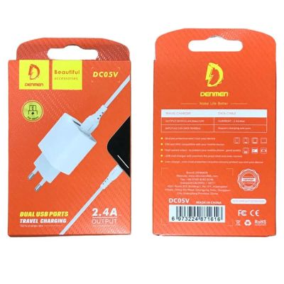 Лот: 22146283. Фото: 1. СЗУ DENMEN DC05V + microUSB 2... Зарядные устройства, блоки питания, адаптеры сетевые для смартфонов