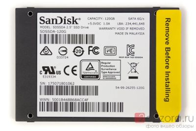 Лот: 12664630. Фото: 1. SSD 120 GB ScanDisk sdssda-120g. SSD-накопители