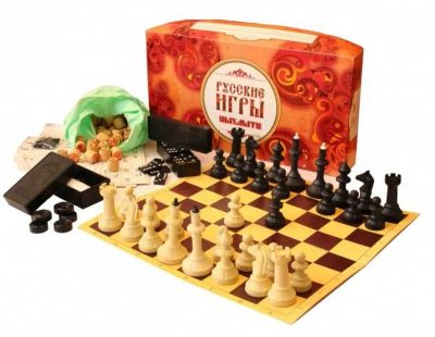 Лот: 22357459. Фото: 1. Набор Русские игры ( шахматы... Шахматы, шашки, нарды