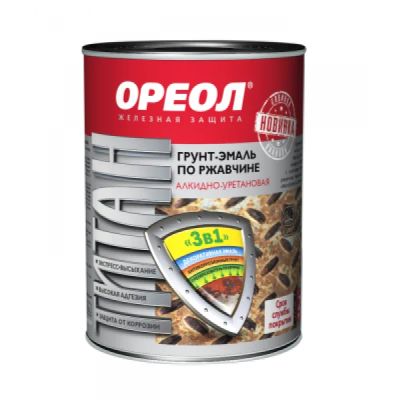 Лот: 13920472. Фото: 1. Грунт-эмаль по ржавчине «ОРЕОЛ... Краски, лаки, растворитель