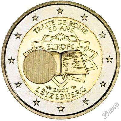 Лот: 5068211. Фото: 1. Люксембург 2 евро 2007 года. Римский... Европа