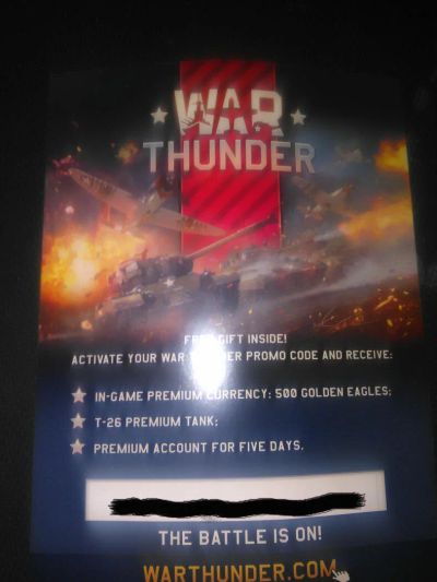 Лот: 10491219. Фото: 1. War Thunder бонус код!. Другое (игры, программное обеспечение)