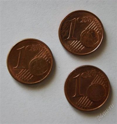 Лот: 1079981. Фото: 1. 1 евро цент. с рубля. Европа