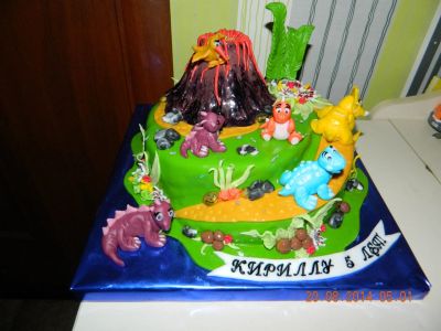 Лот: 6051350. Фото: 1. ТОРТ С Динозаврами. Торты, пирожные
