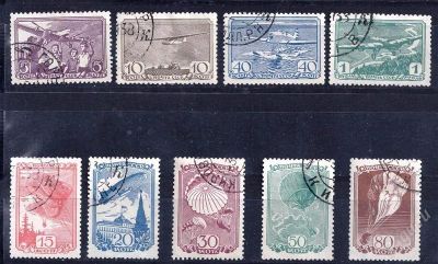 Лот: 2610380. Фото: 1. 1938 (538) авиация спорт полная. Марки
