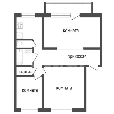 Лот: 21423915. Фото: 1. Продам 3-комн. кв. 66.5 кв.м... Квартиры, студии