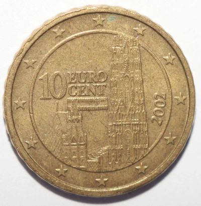 Лот: 2684173. Фото: 1. 10 евроцентов 2002 год. Австрия. Европа