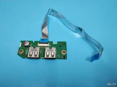 Лот: 16420308. Фото: 1. Б/У плата с разъемами USB на шлейфе... Печатные платы