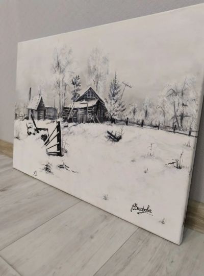 Лот: 19170886. Фото: 1. Картина зима. Картины, рисунки